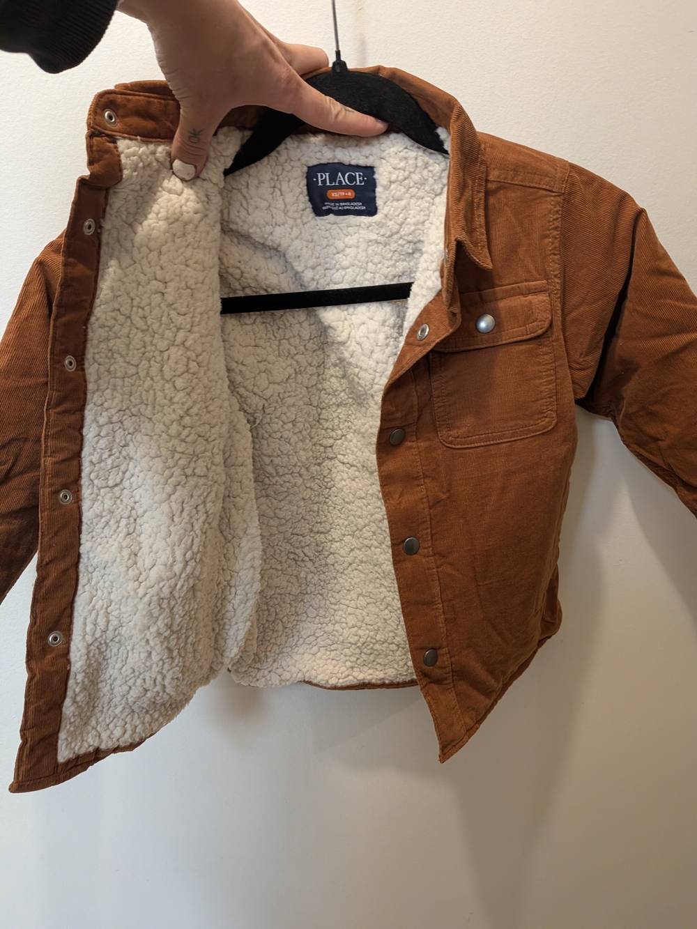 BRAND NEW The Children’s Place -  Corduroy "Sherpa" Fleece Lined Jacket XS 4T